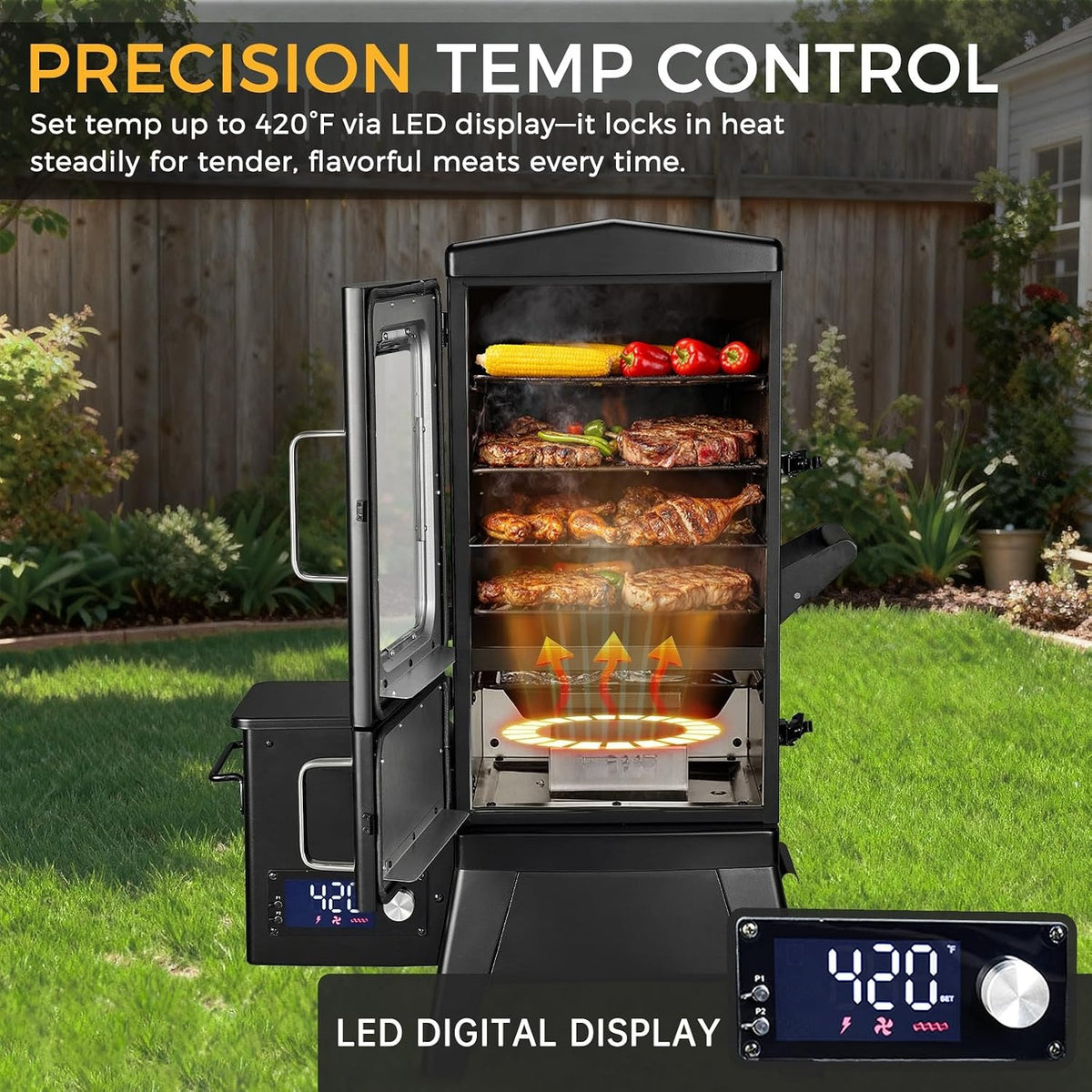 Electric Pellet Smoker Grill with Cover
