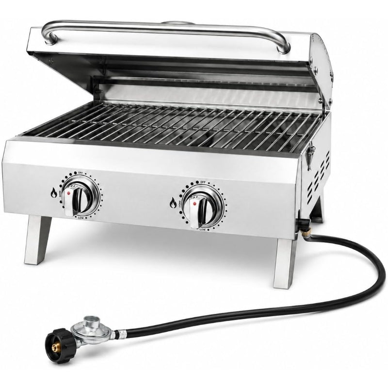 2‑Burner Portable Tabletop Propane Gas Grill