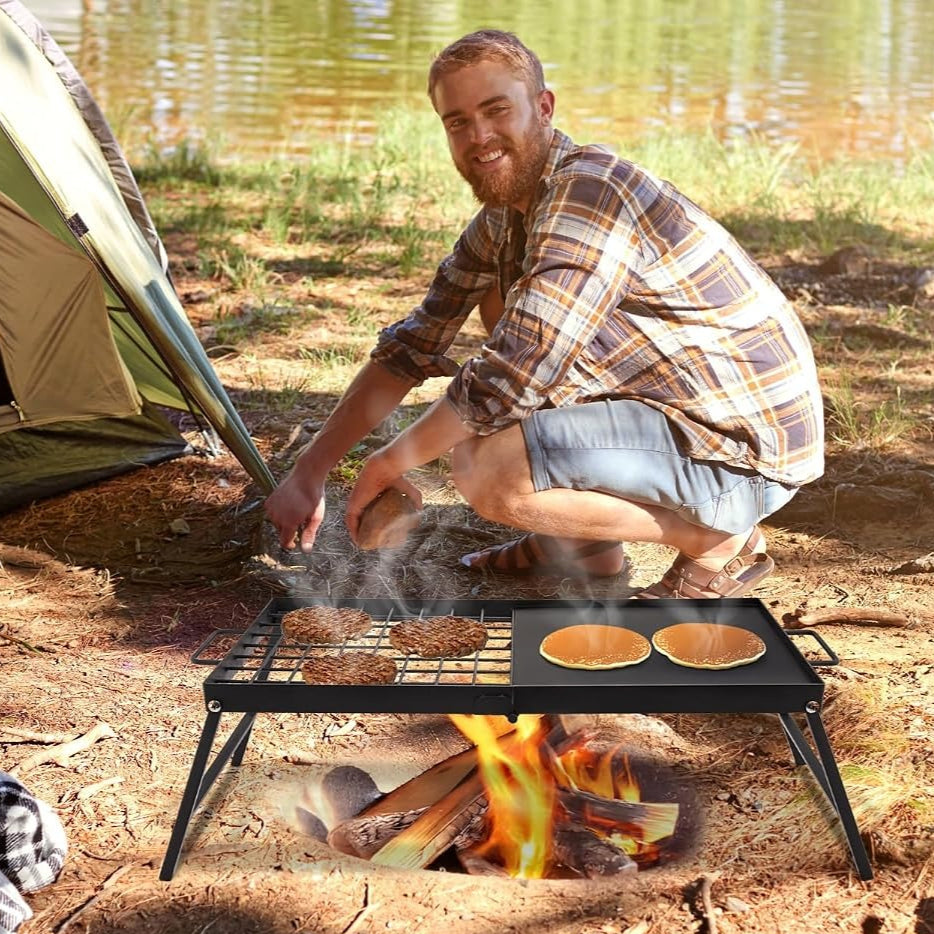 Foldable Carbon Steel Campfire Grill