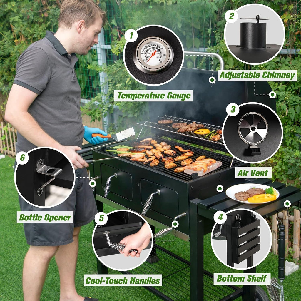 Extra‑Large Heavy‑Duty Charcoal BBQ Grill