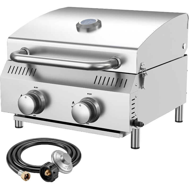 2‑Burner Tabletop Propane Gas Grill
