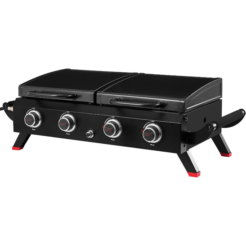 4‑Burner Portable Grill Griddle Combo