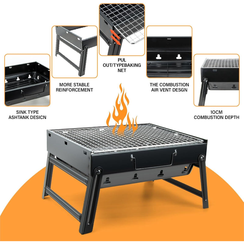 Portable Folding Stainless Steel BBQ Grill