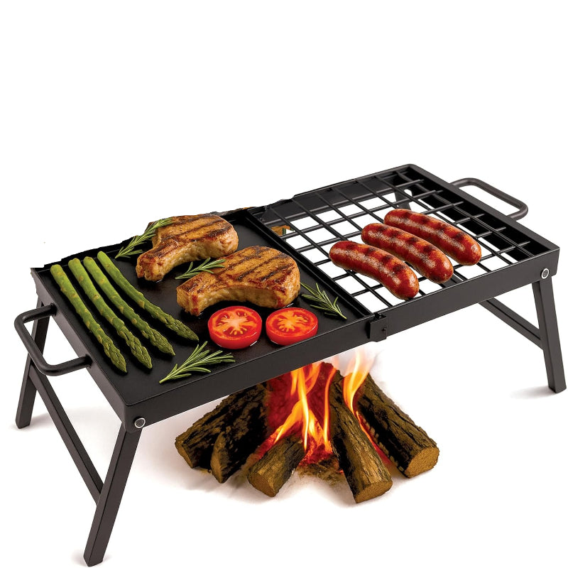 Foldable Carbon Steel Campfire Grill