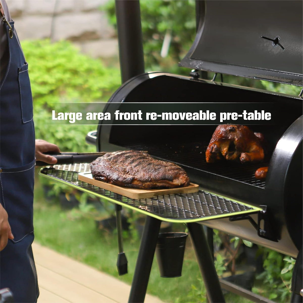 Barrel Charcoal Grill with Offset Smoker