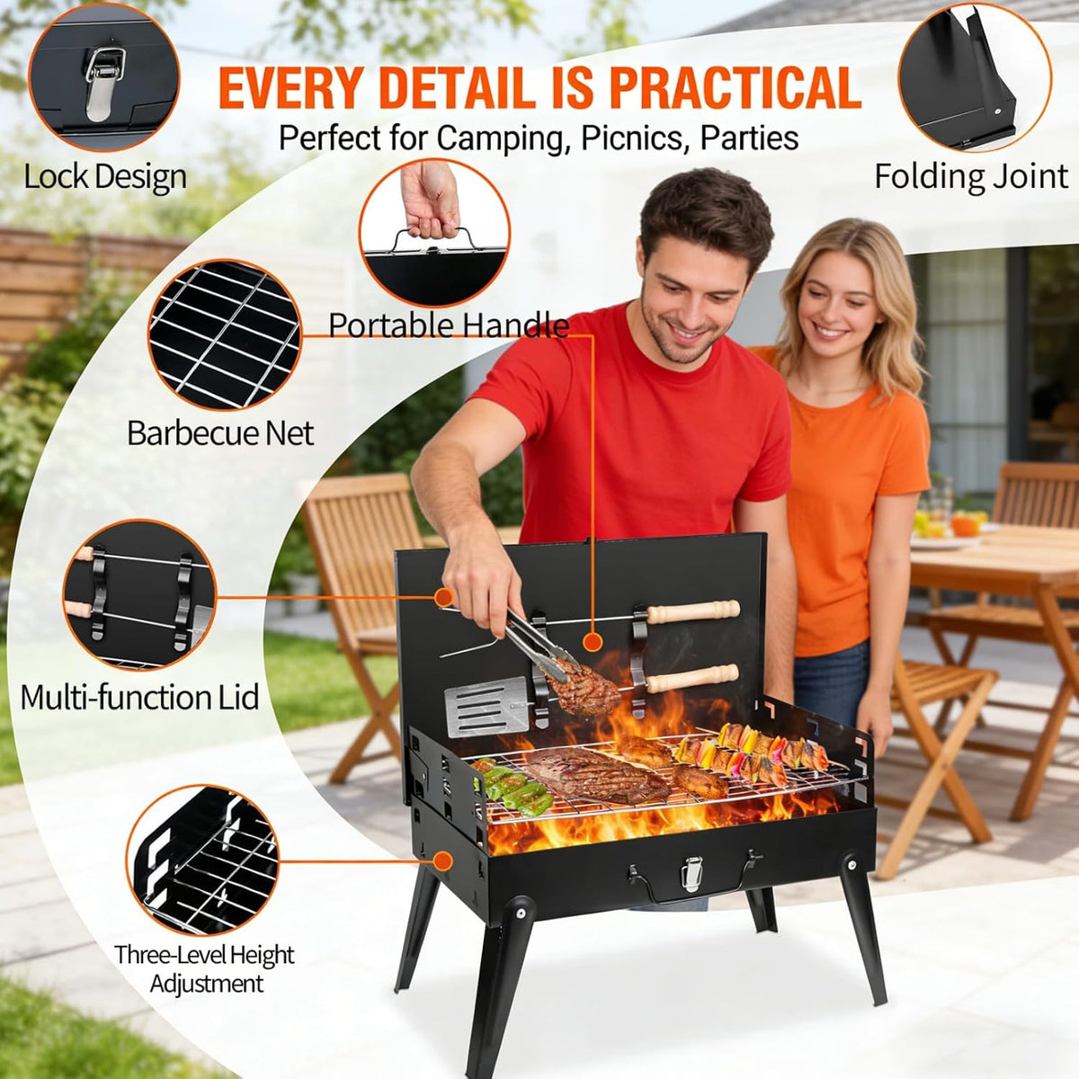 Mini Foldable Portable Charcoal Grill