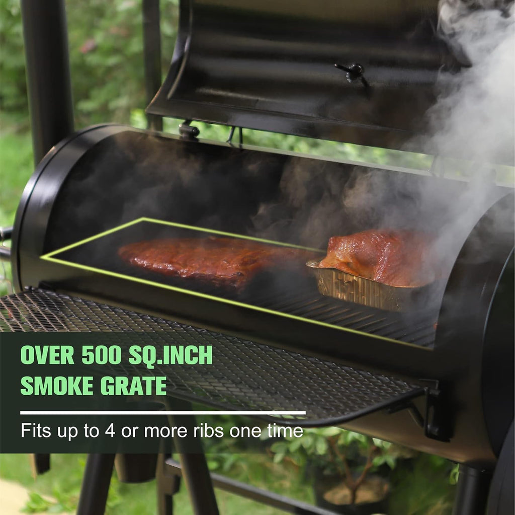 Barrel Charcoal Grill with Offset Smoker