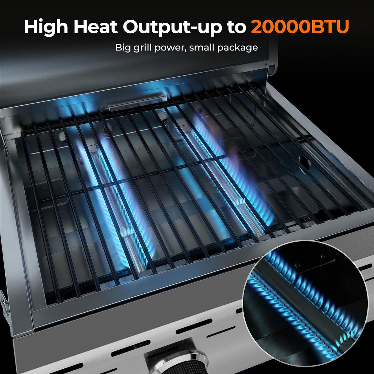 2‑Burner Portable Tabletop Propane Gas Grill
