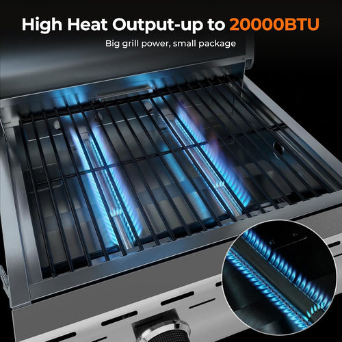 2‑Burner Portable Tabletop Propane Gas Grill