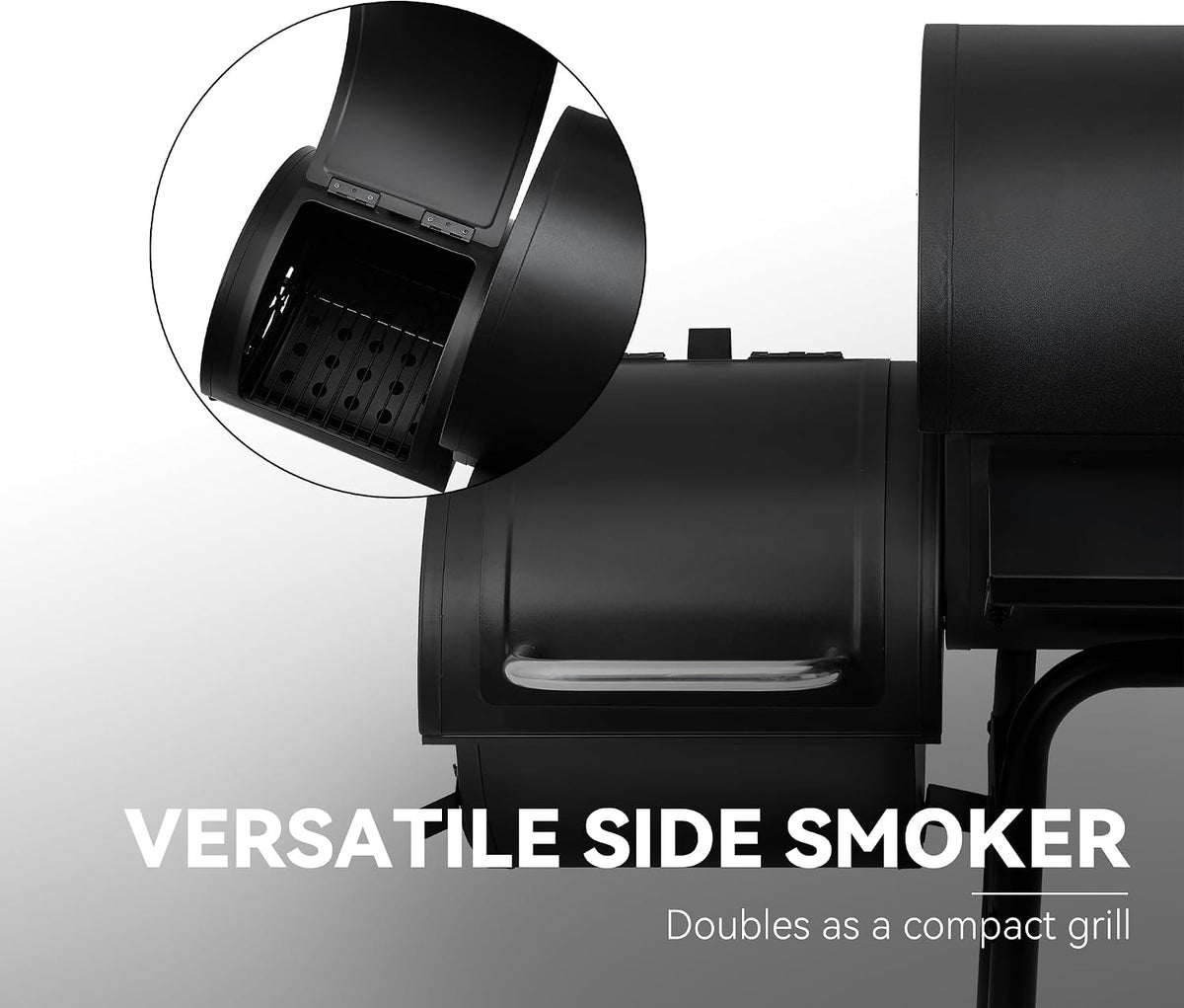 Barrel Charcoal Grill Offset Smoker with Cover