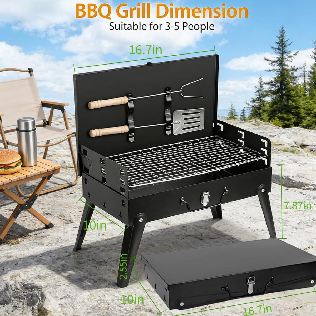 Mini Foldable Portable Charcoal Grill
