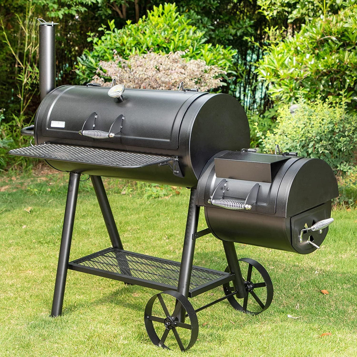 Barrel Charcoal Grill with Offset Smoker