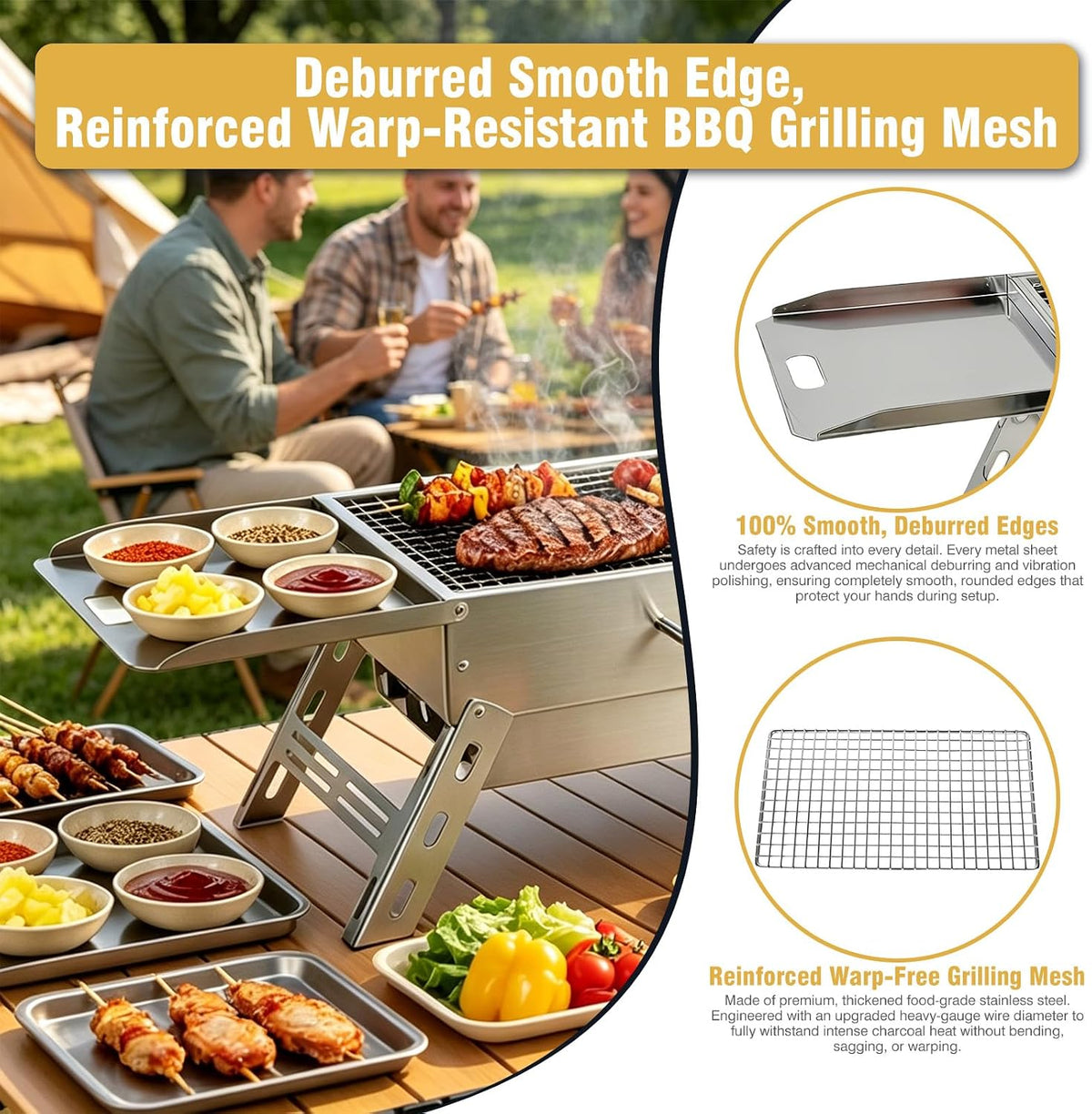 Foldable Tabletop Mini Charcoal Grill