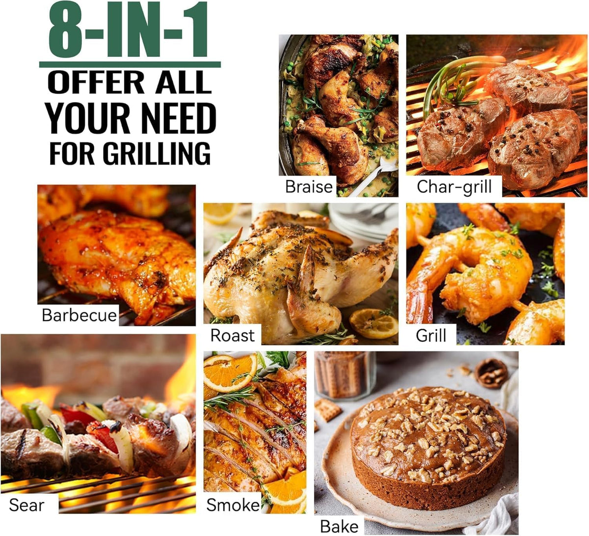 8‑in‑1 PID Electric Pellet Grill & Smoker