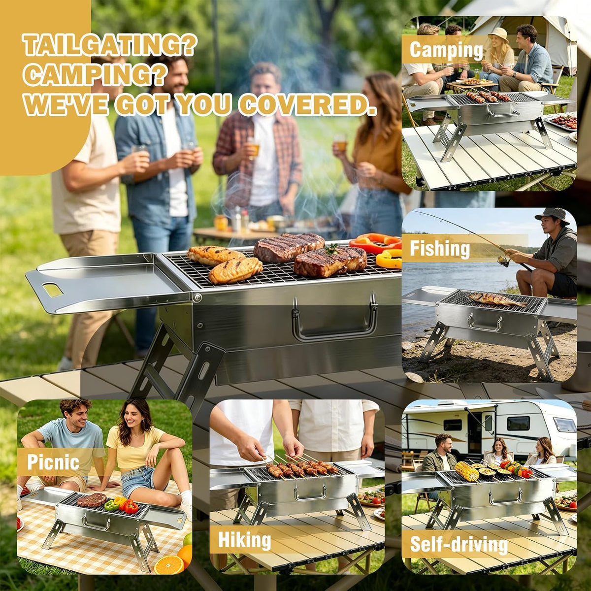 Foldable Tabletop Mini Charcoal Grill