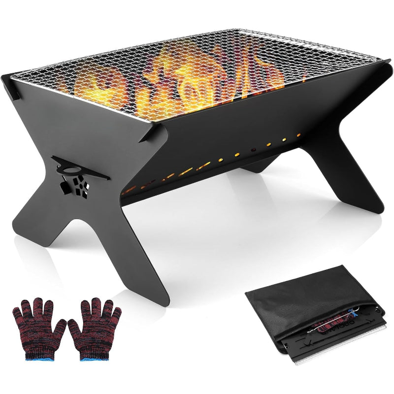 Heavy‑Duty Iron Foldable Charcoal Grill