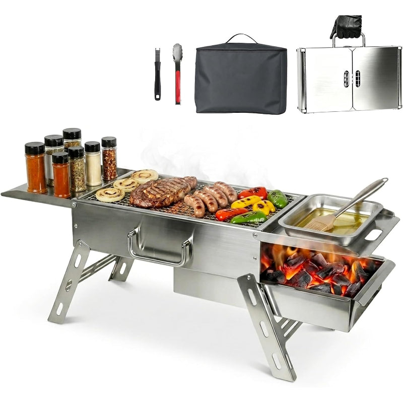 Foldable Tabletop Mini Charcoal Grill