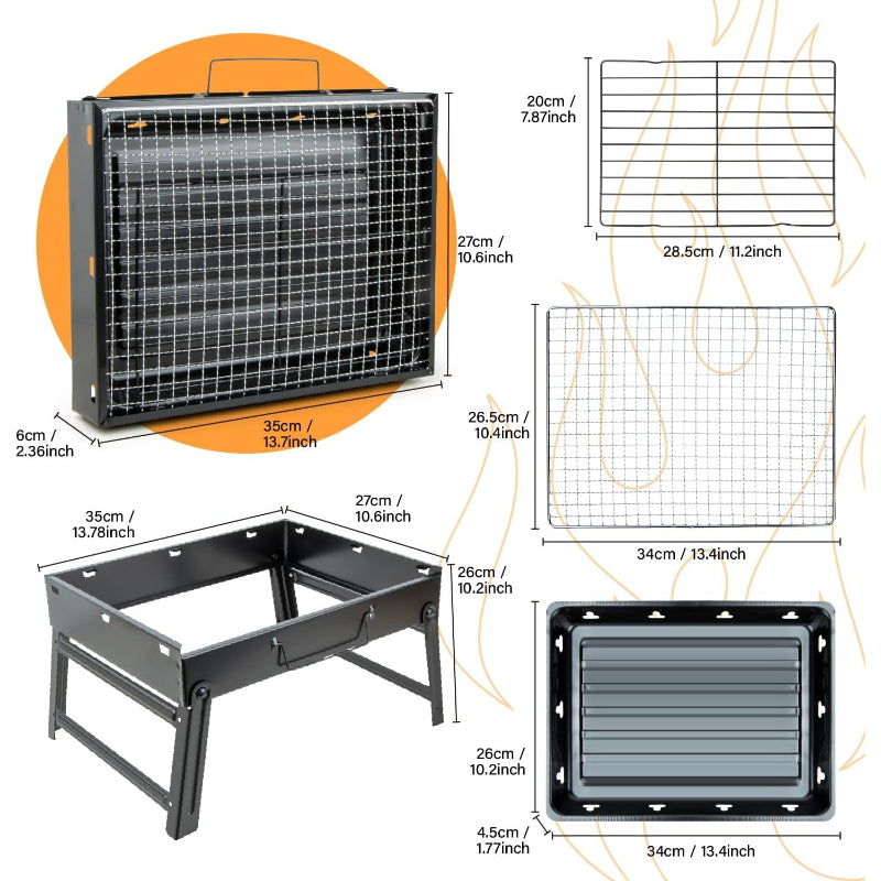Portable Folding Stainless Steel BBQ Grill