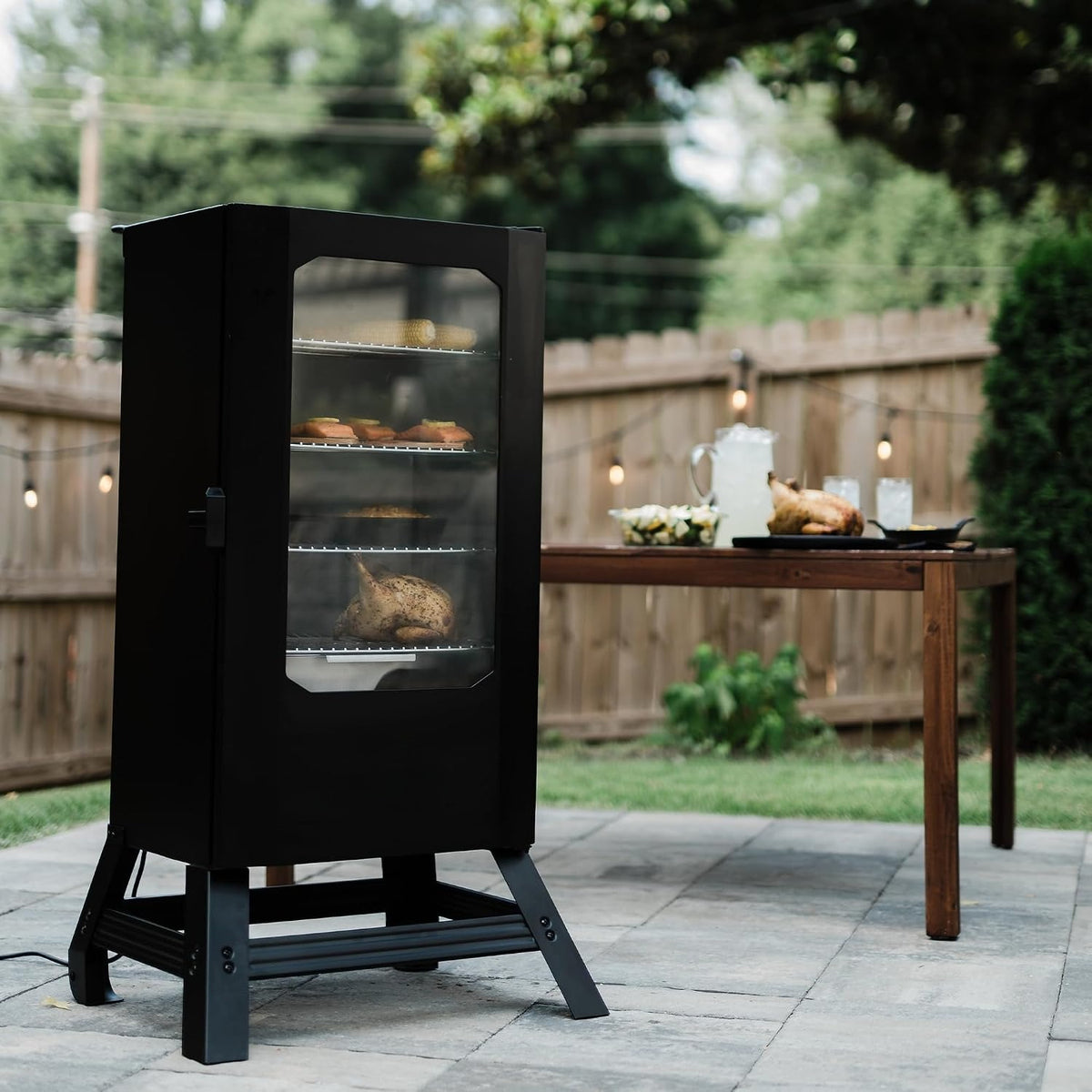 Black Digital Vertical Electric BBQ Smoker