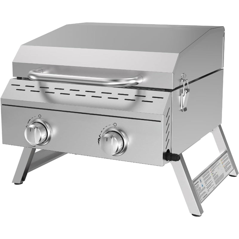 2‑Burner Tabletop Propane Gas Grill