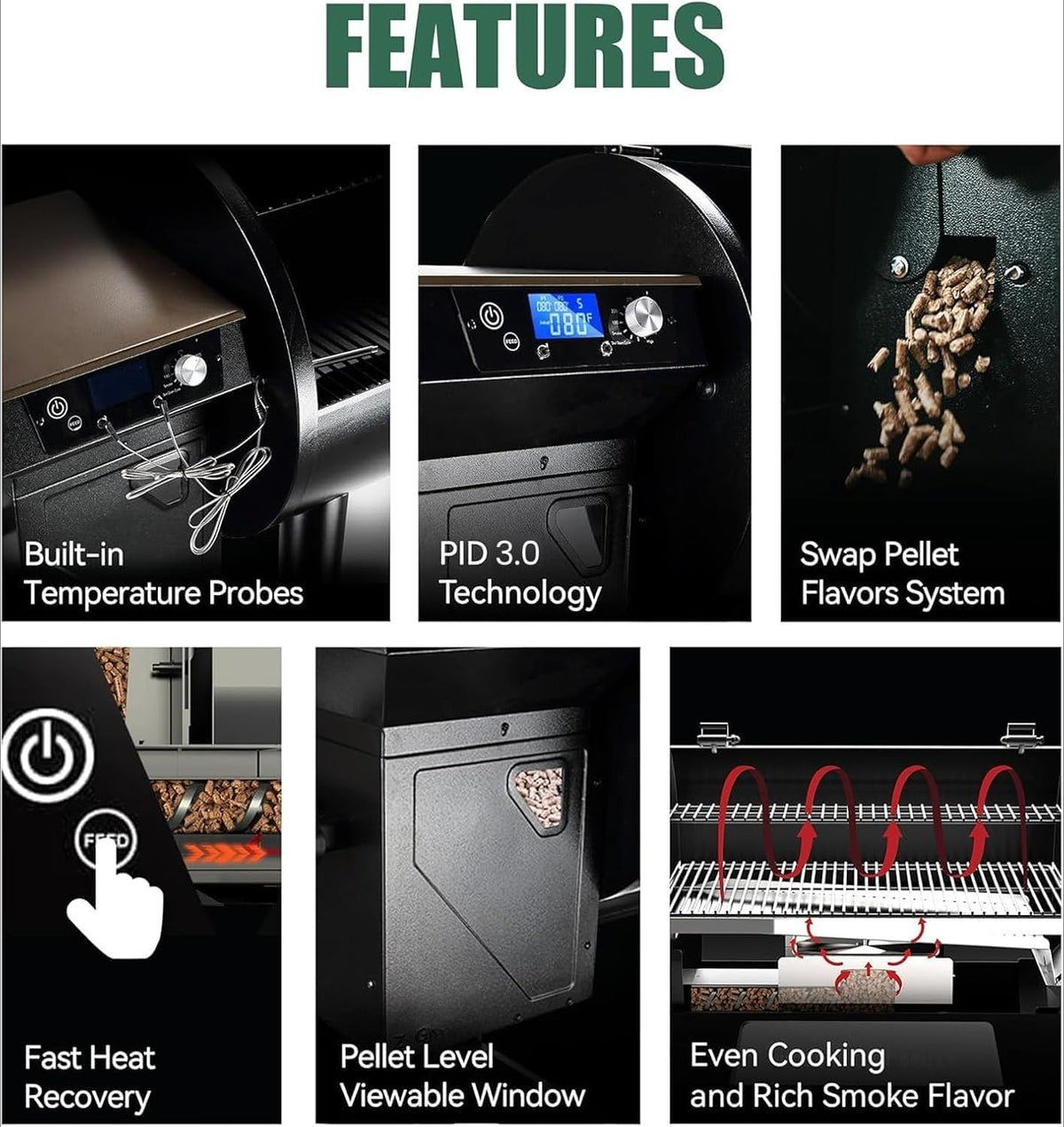 8‑in‑1 PID Electric Pellet Grill & Smoker