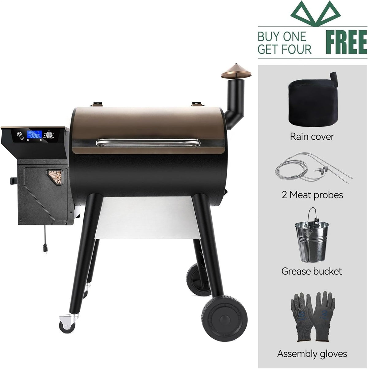 8‑in‑1 PID Electric Pellet Grill & Smoker